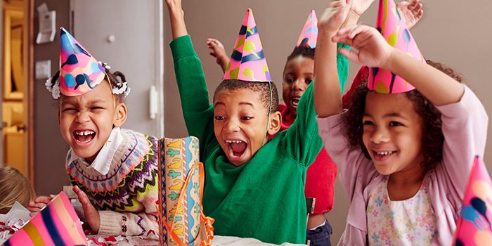 happy kids in a party