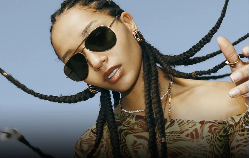 fierce girl with her sunglasses topline eyewear