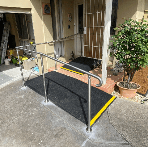 wheelchair ramp installed in a house